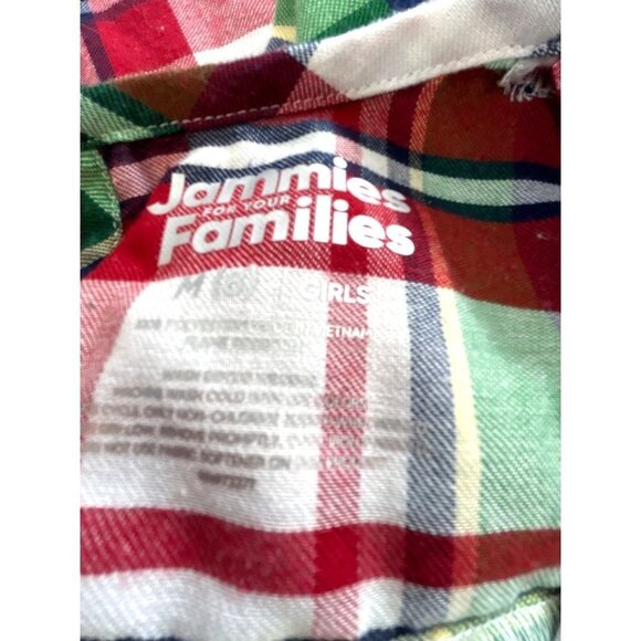 Jammies for your Families Girls Night Gown Plaid Red Green White Blue Size M 8 - Picture 3 of 5